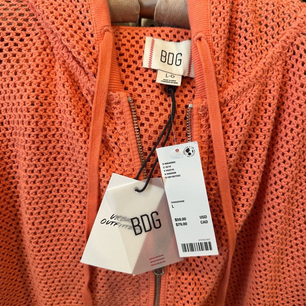 Urban Outfitters BDG Boardwalk Mesh Full Zip Hoodie Sweatshirt - Picture 5 of 9